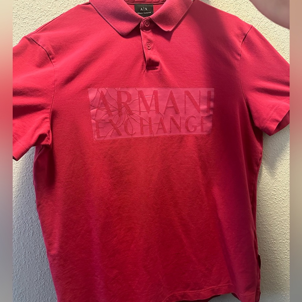 Armani Exchange Vibrant Red Polo Shirt - Picture 3 of 5